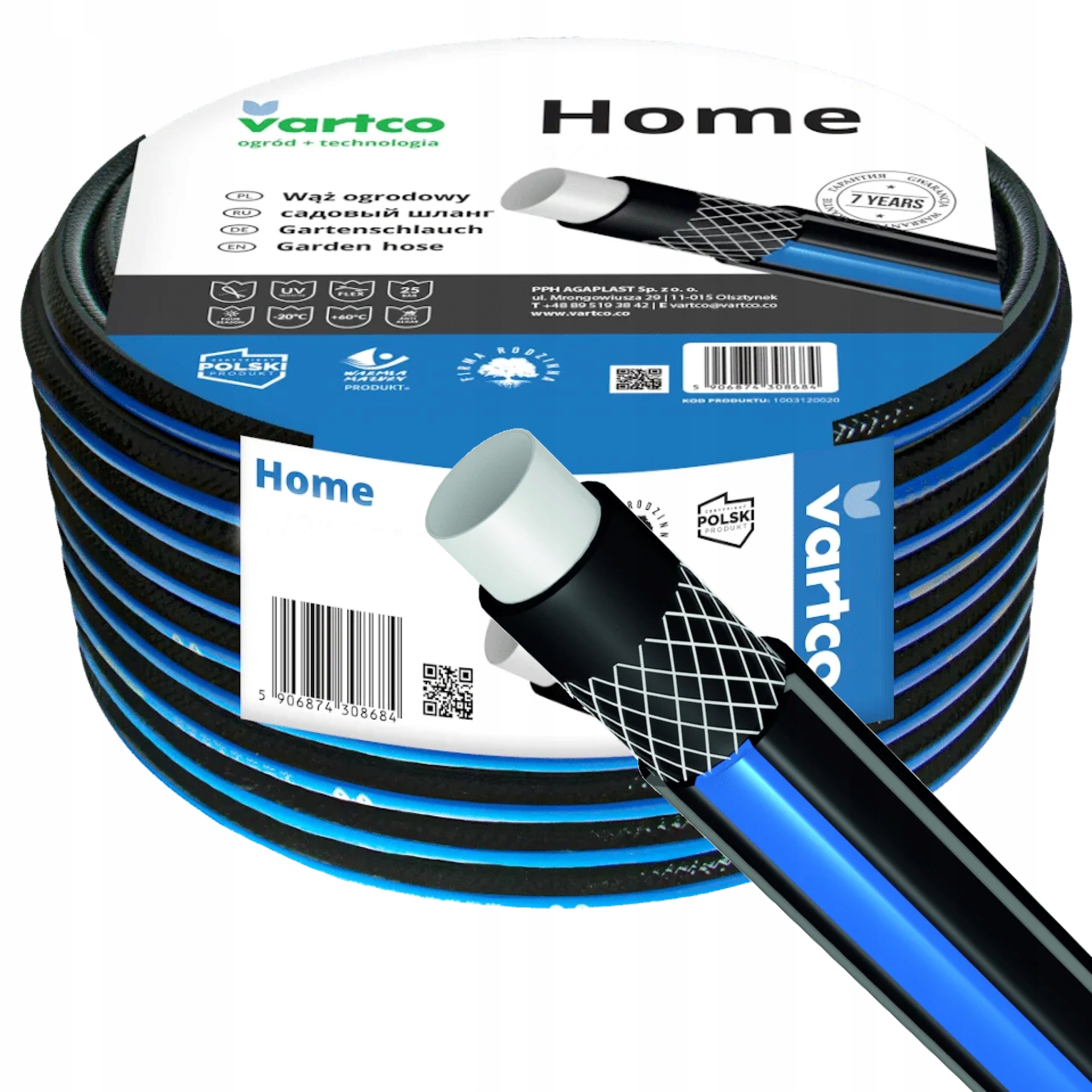 

Wąż Ogrodowy 4-WARSTWOWY 25BAR 3/4'' 20M Polski