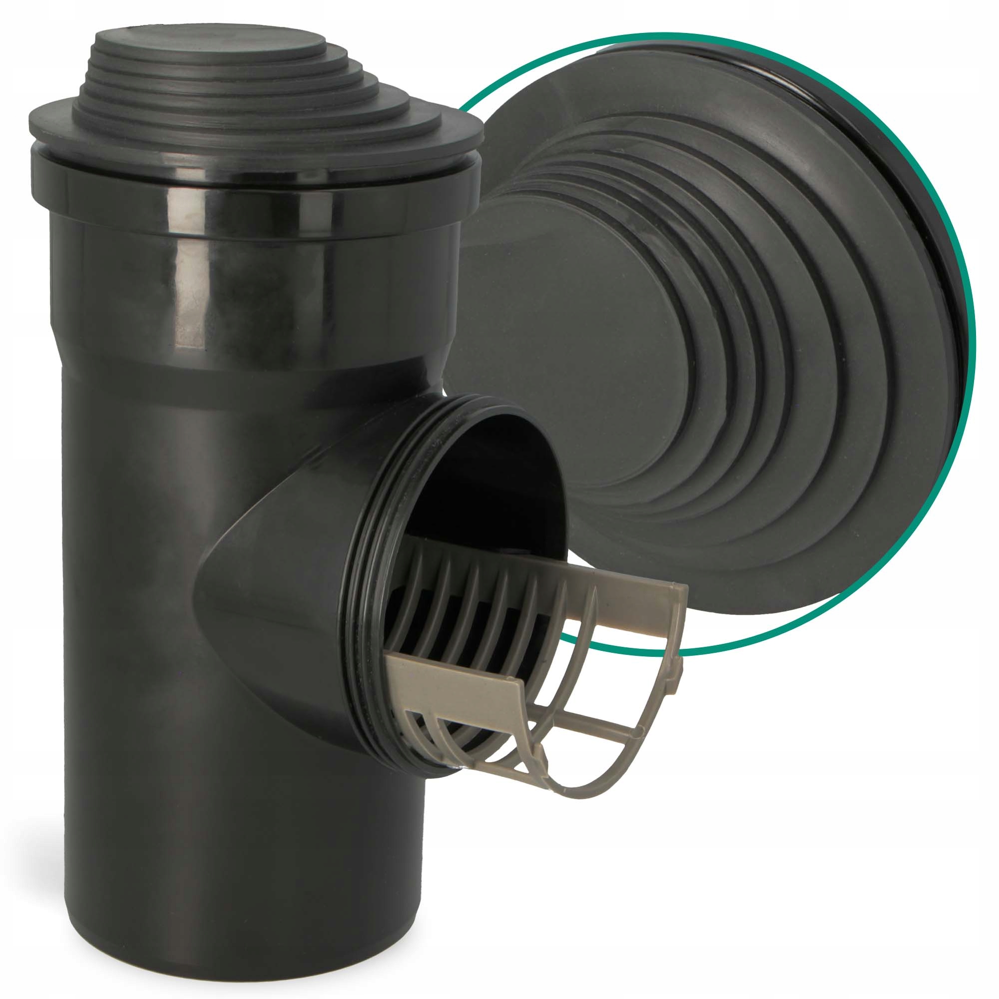 CZYSZCZAK RYNNY 110 Osadnik Rynnowy Rewizja Rury Spustowej SITKIEM REDUKCJA Średnica 110 mm