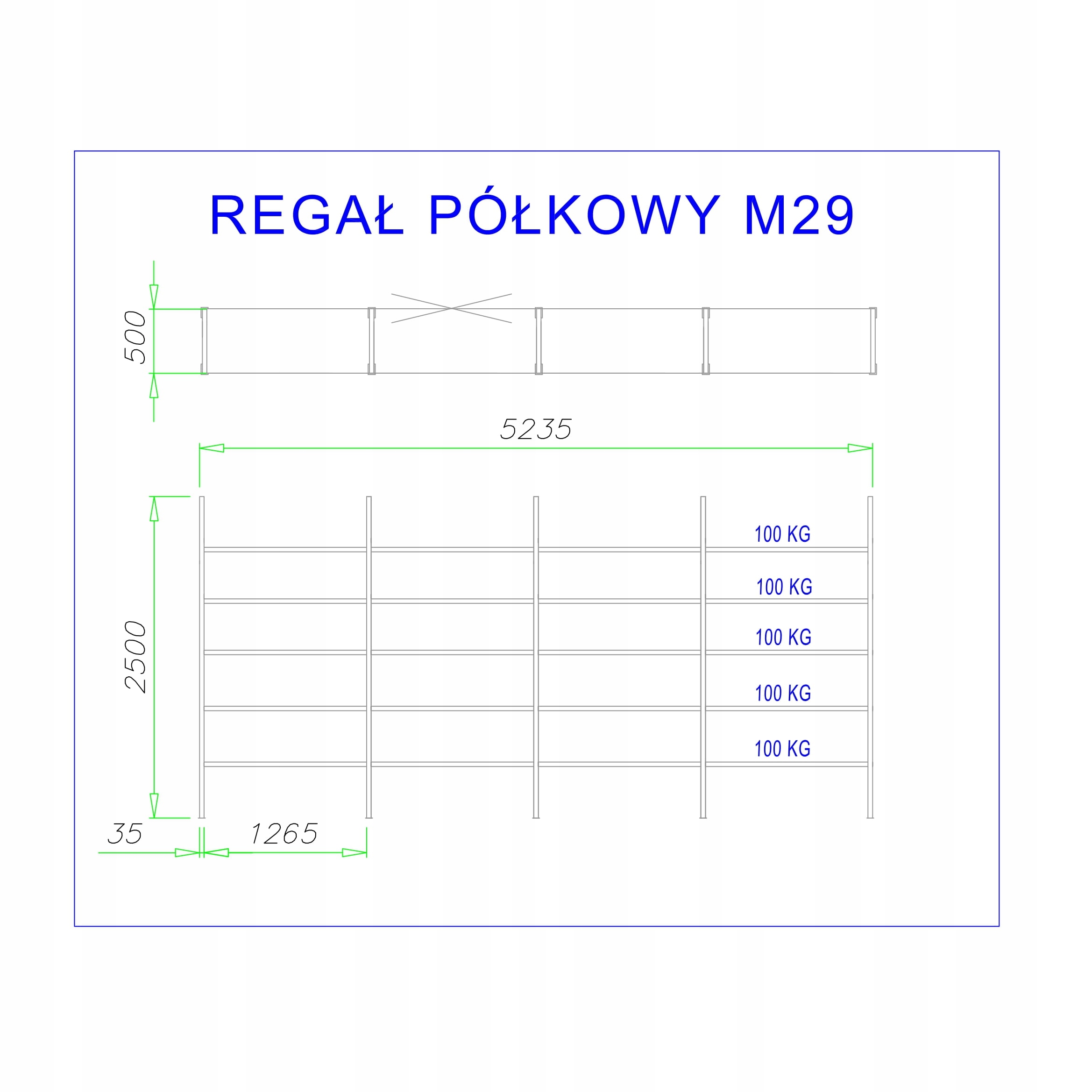Regal metalowy magazynowy M29 20 polek 100 kg Mark Mag Complex