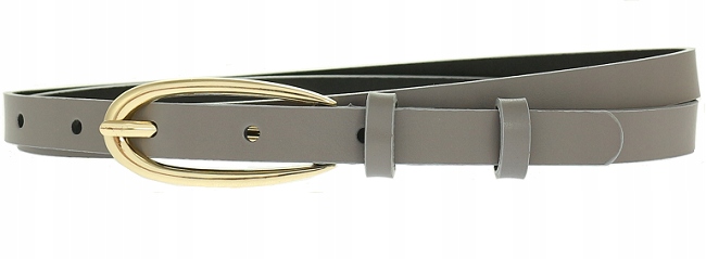 

Skórzany Pasek damski 1,5 cm Szary skóra 100% Pl