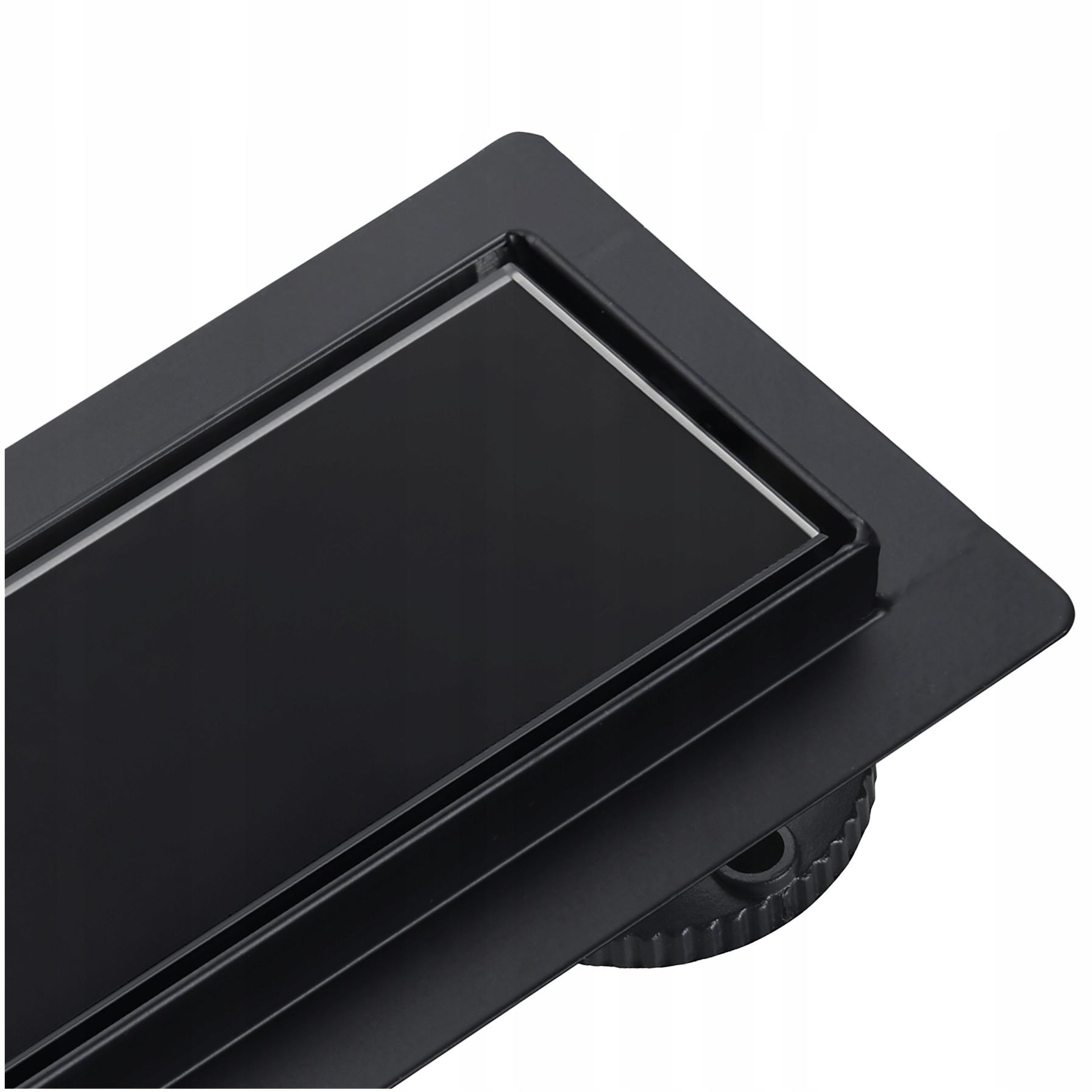 Aquauno Linijový Odtok 80 CM S Čiernym Dekoratívnym Skleneným Panelom