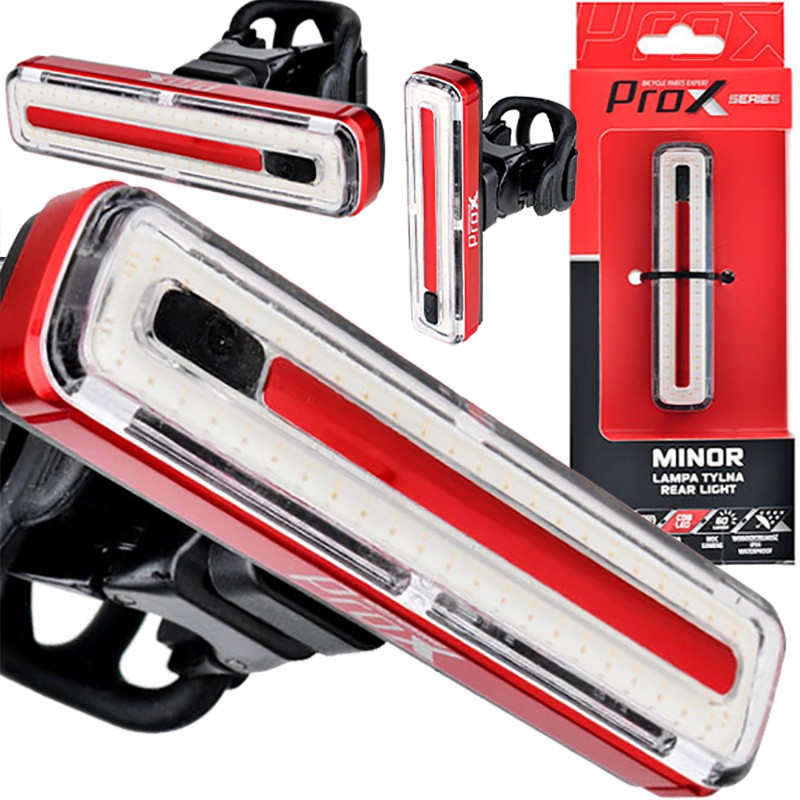 LAMPKA ROWEROWA TYLNA PROX MINOR 60 LM USB