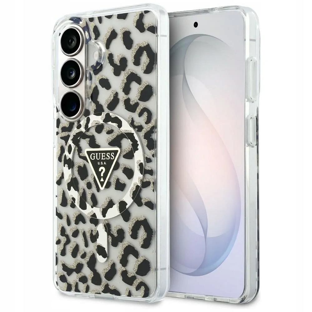 Pouzdro Pro Samsung S26 Guess Pouzdro Magnetic IML Leopard Print Triangle