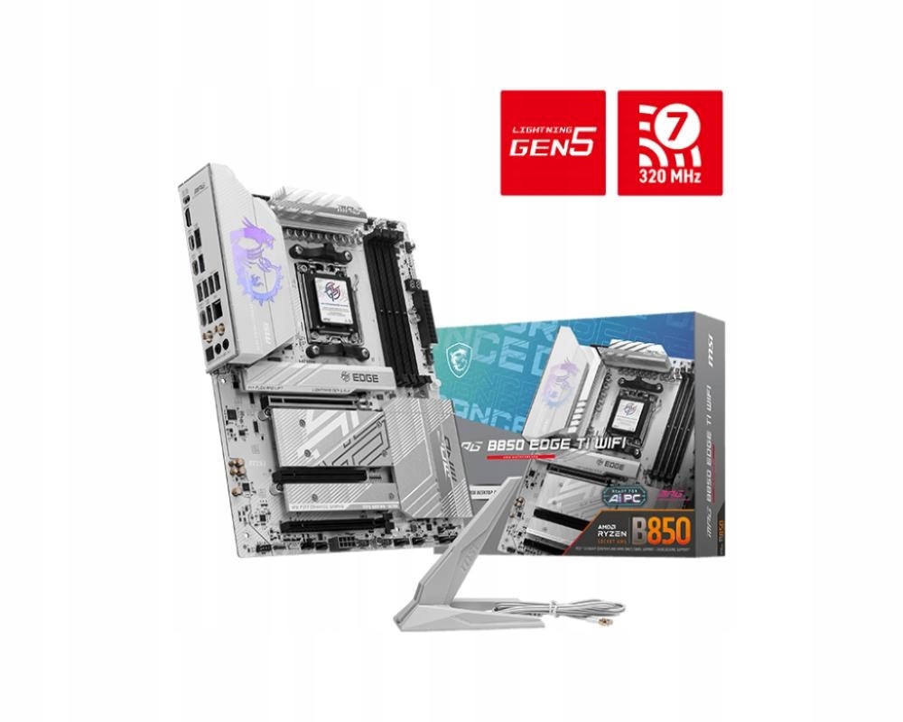 Msi Mb Sc AM5 Mpg B850 Edge Ti Wifi, Amd B850, 4xDDR5, 1xHDMI, WiFi, …