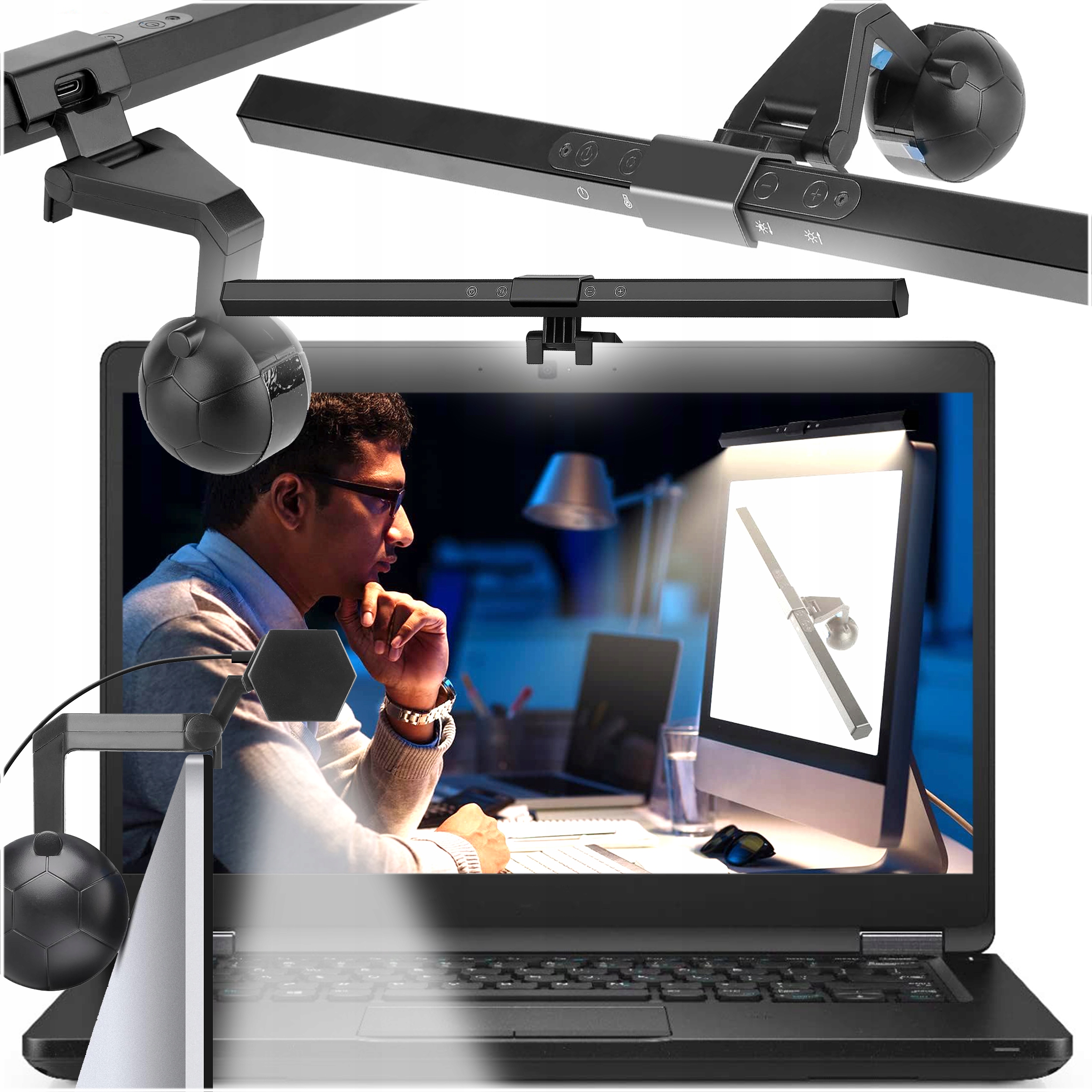 LAMPKA DO KOMPUTERA LAPTOPA UCHWYT NA EKRAN DO MONITORA REGULACJA