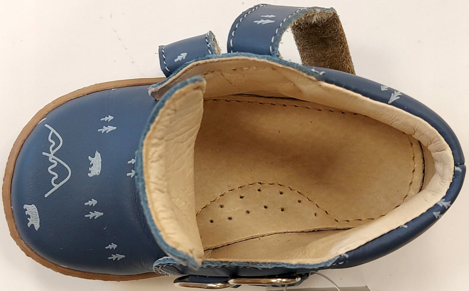 PÓŁBUTY PÓŁWYSOKIE ELASTYCZNE MIĘKKIE NIEBIESKI RZEPY MIDO R 25 W 15,80 CM Długość wkładki wew. 15.8 cm