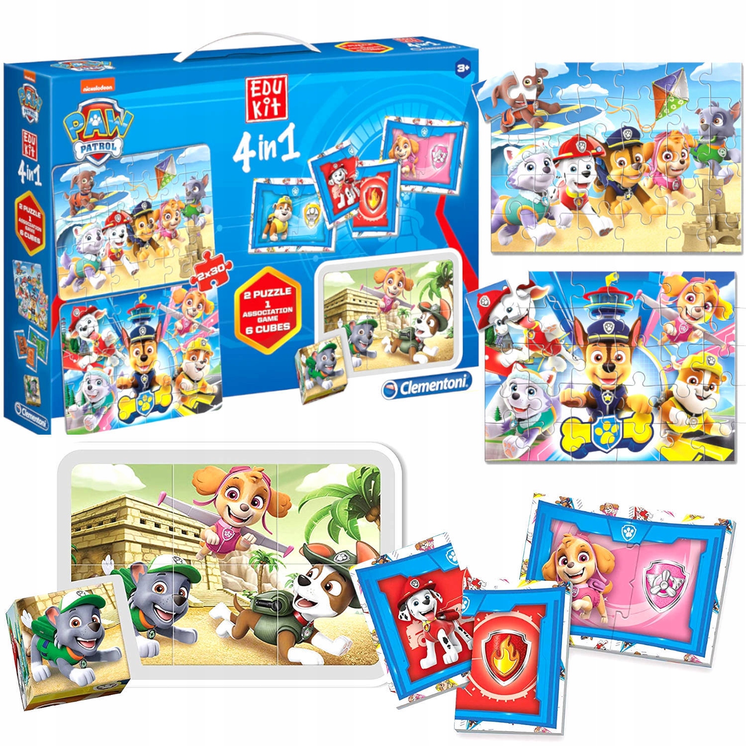 

Psi Patrol 4W1 Puzzle Domino Klocki Clementoni