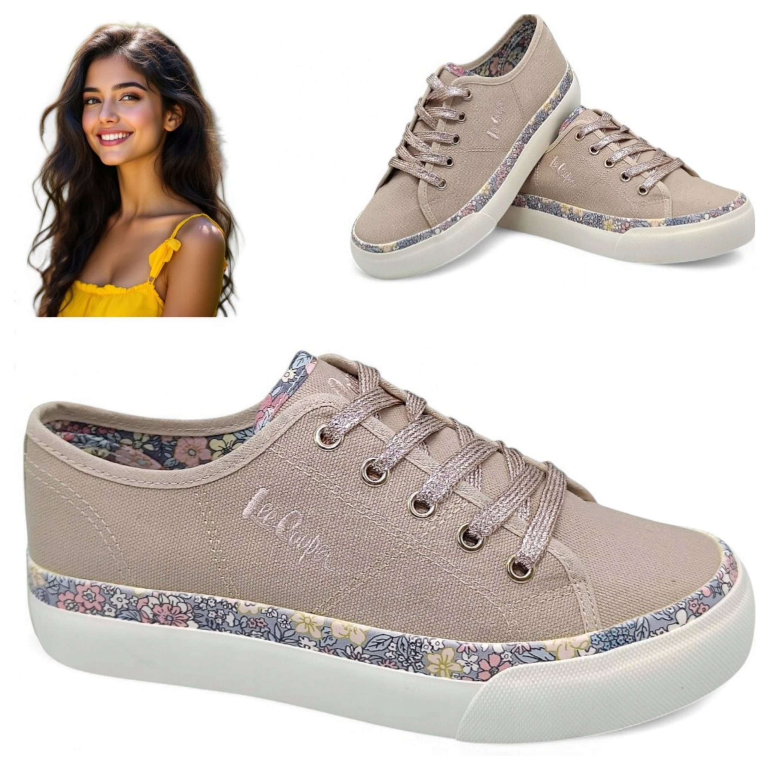 Lee Cooper 39 Béžové dámské tenisky na silné podrážce Boty tenisky