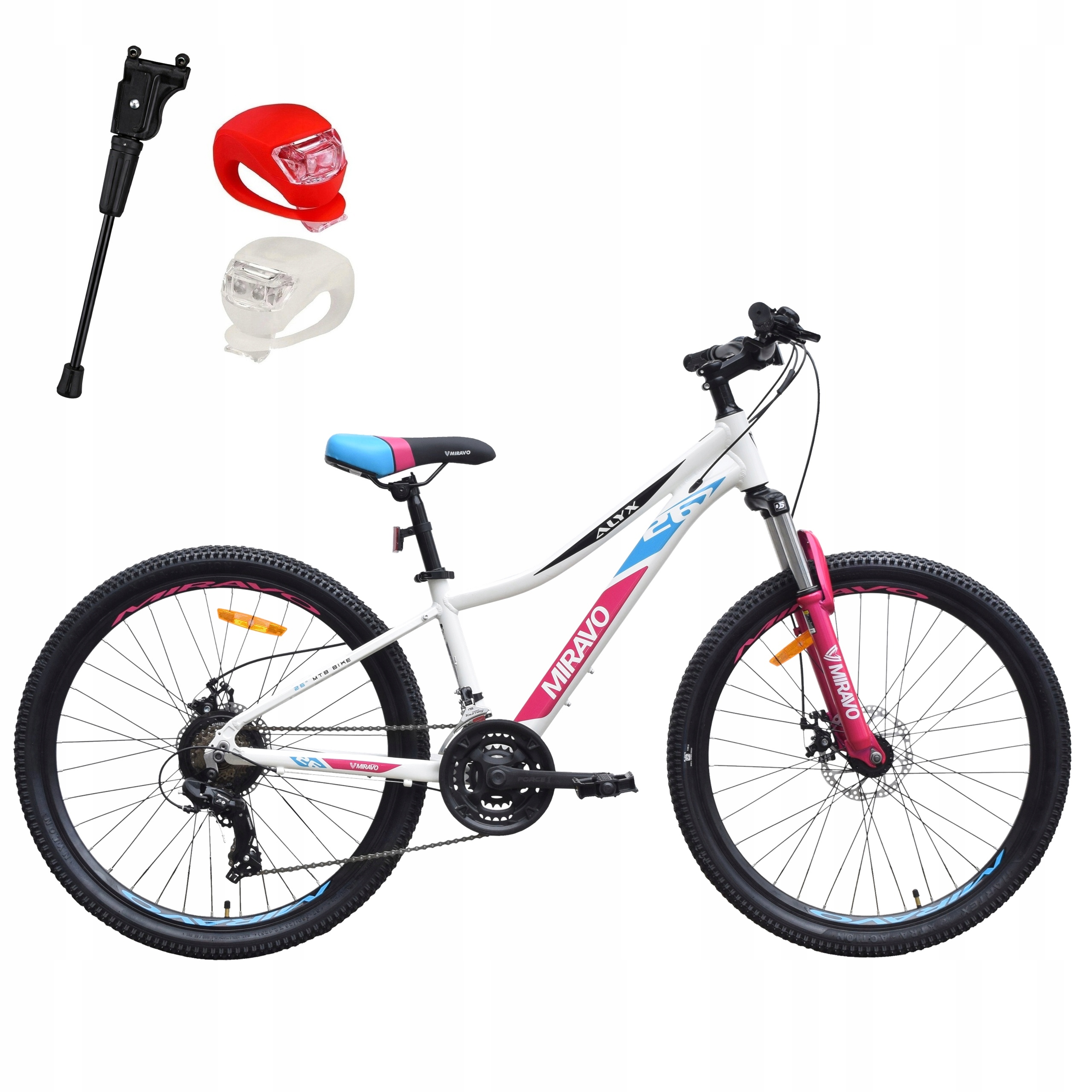 Kolo 26 Miravo Mtb Horský Hliník Tlumič Osvětlení Patka Bonus