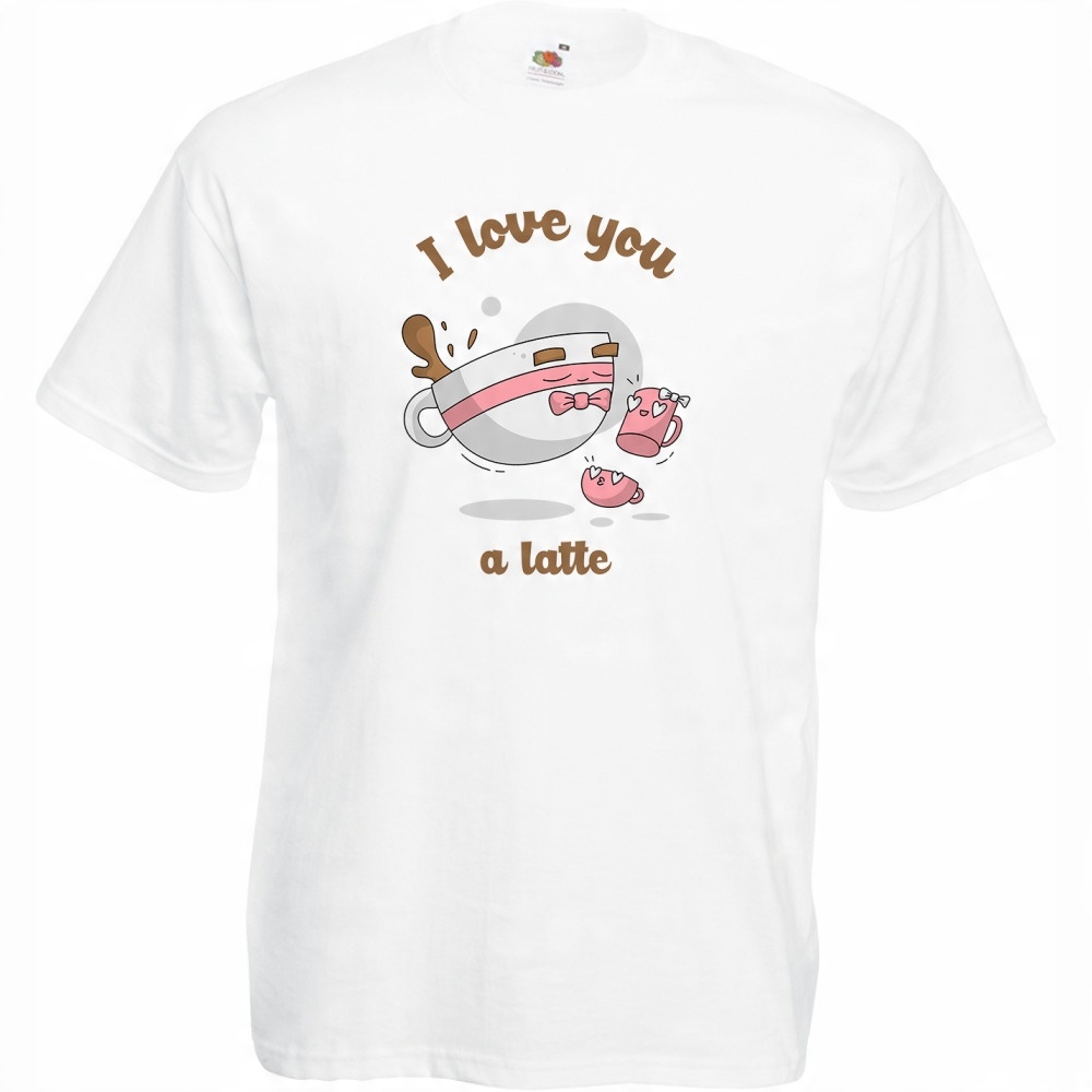 

Koszulka i love you a latte kawa L biała