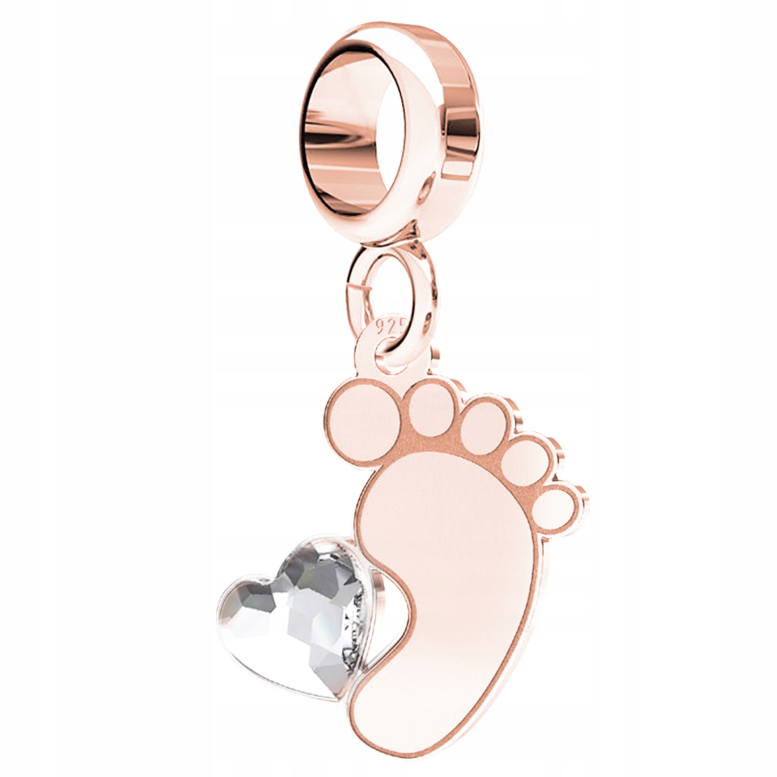 Přívěsek růžové zlato Otisk nožičky stříbro