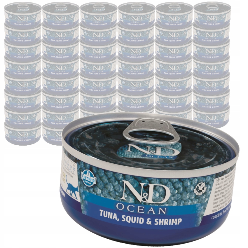 Levně Farmina N&d Cat Ocean 48x70g Mokré Krmivo Pro Kočky Kalmar Tuňák Kreveta