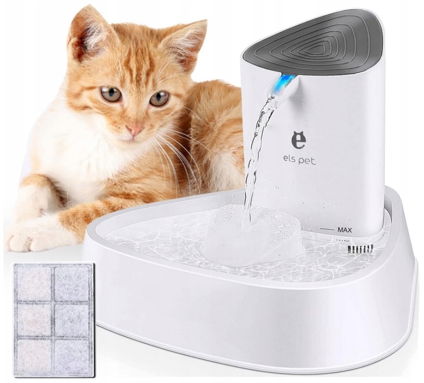Levně Fontána Pro Kočky Napáječka pro kočky Psa s Led lampou 1,5 Litru XL s filtrem
