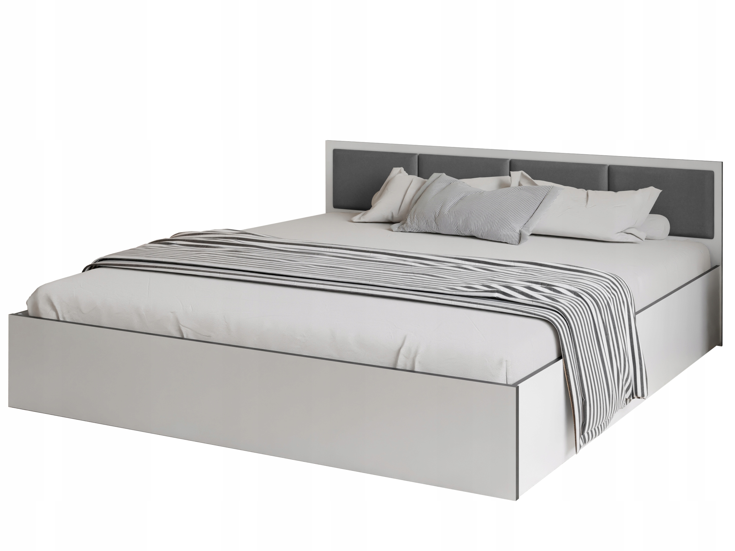 Postel Dior Costa 160 bílá 1x čtyřnásobný panel v šedé barvě