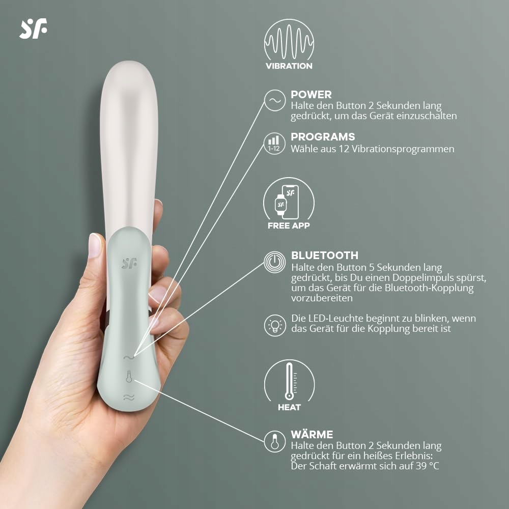 SATISFYER Heat Wave Bluetooth Wibrator Króliczek Z Funkcją Ciepła — miniatura 3