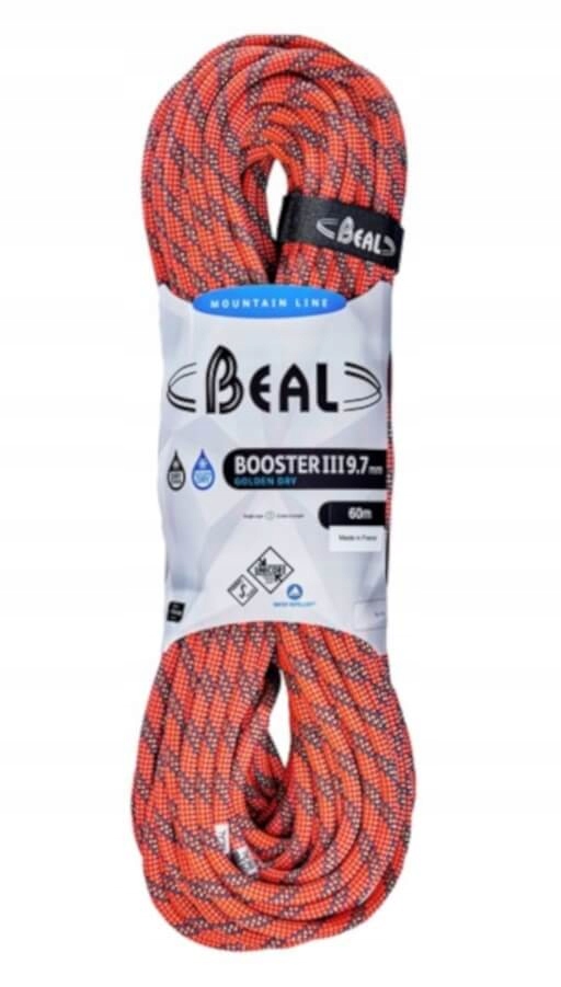 Dynamické lano Booster 9,7 mm 60 m Golden Dry Beal