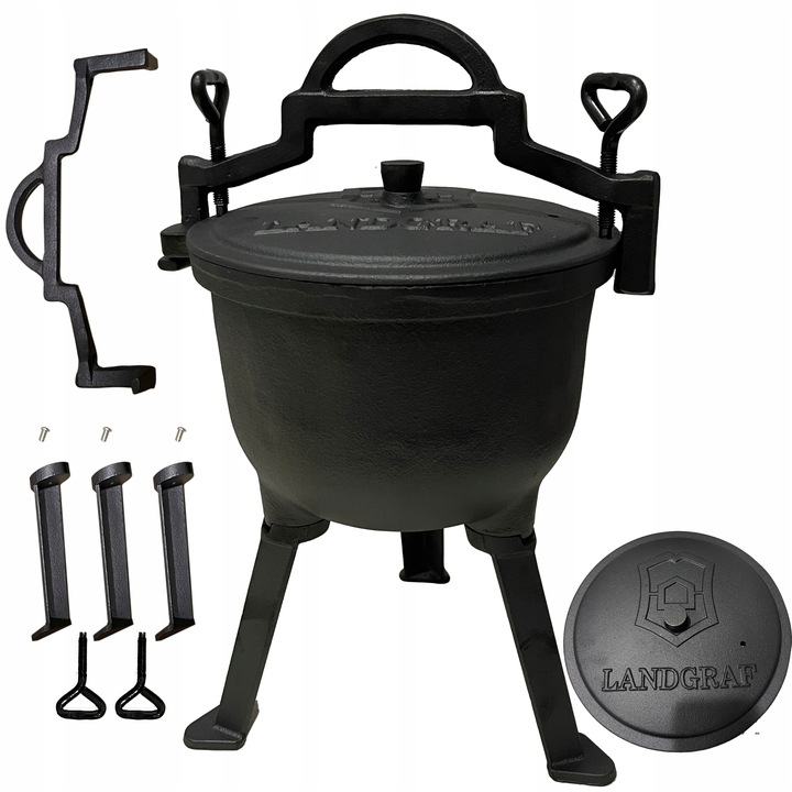 KOCIOŁEK MYŚLIWSKI ŻELIWNY GARNEK NA PIECZONE 8l