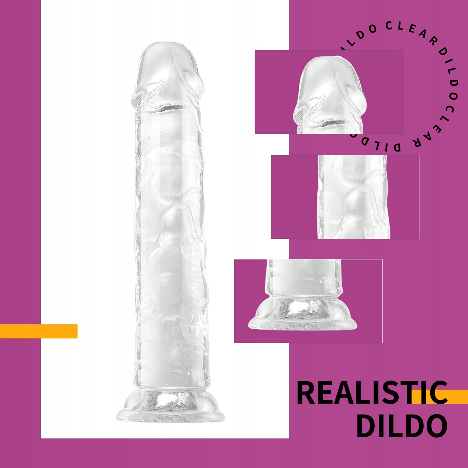 REALISTISCHER Dildo 15 cm Przezroczysty Z Przyssawką Dla Kobiet — miniatura 3