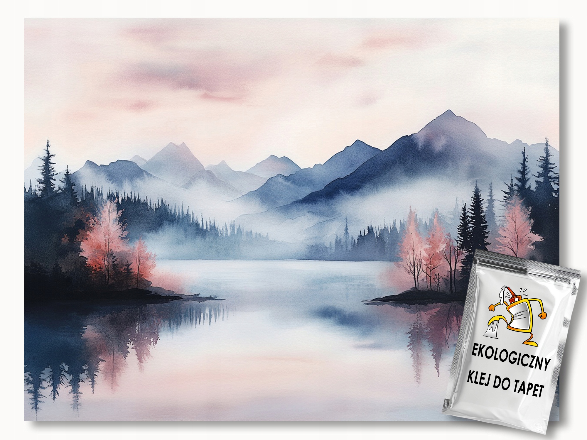 Fototapeta Flizelina Krajina Hory Jezero Mlha Úsvit Ráno 300x280 155g