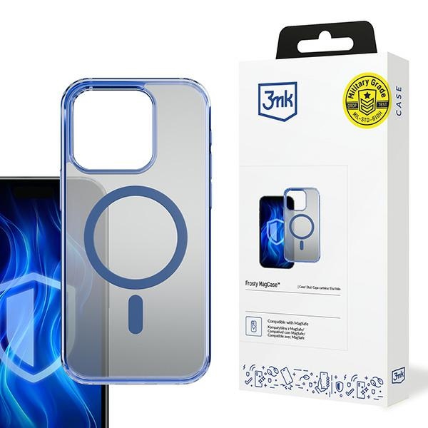 Etui 3MK Frosty MagCase do iPhone 15 w kolorze niebieskim