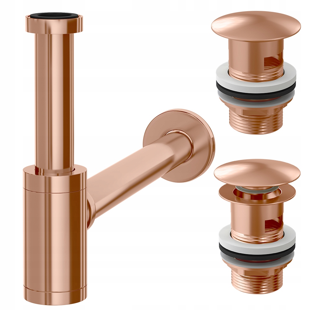 Umývadlový Sifón Ružové Zlato Mosadz Klik Klak Zp