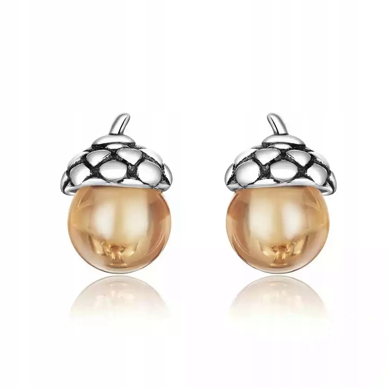 

Piękne srebrne kolczyki Lśniące Żołędzie