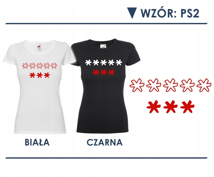 KOSZULKA DAMSKA 8 GWIAZDEK ANTY PIS STRAJK - M Cechy dodatkowe print (nadruk)
