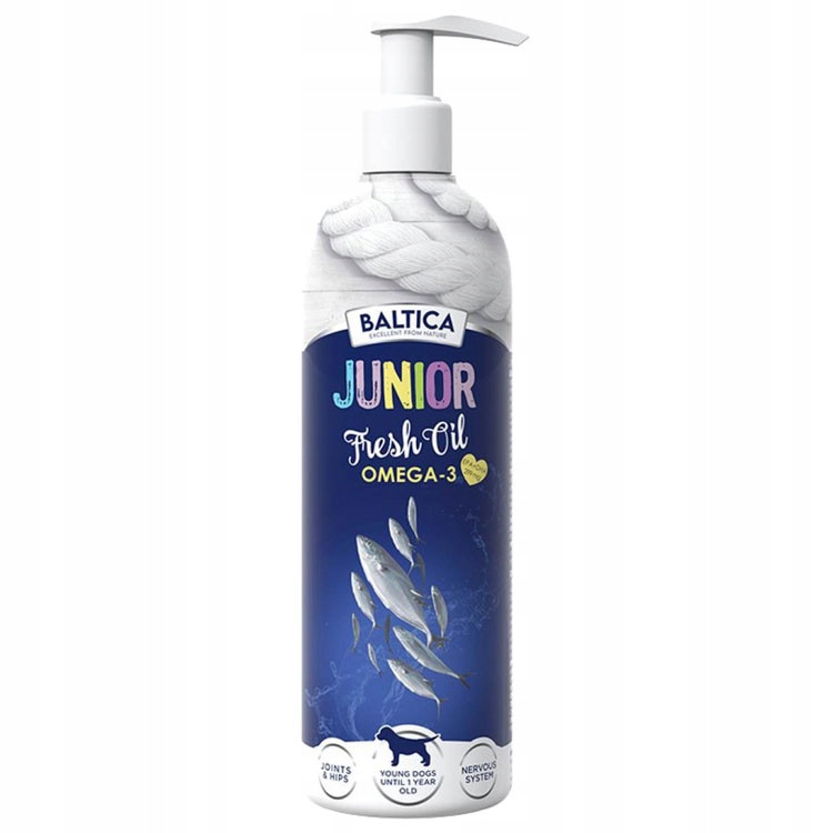 Baltica Omega 3 Junior 400 ML Olej Z Divokých Mořských Ryb Pro Psy Do 12 Měsíců
