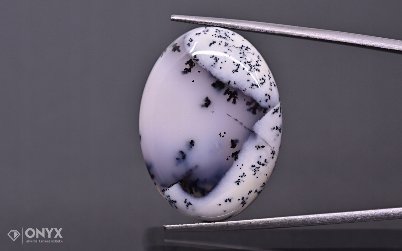 Dendritový achát z Turecka kabošon ovál 29,5x21,5 m