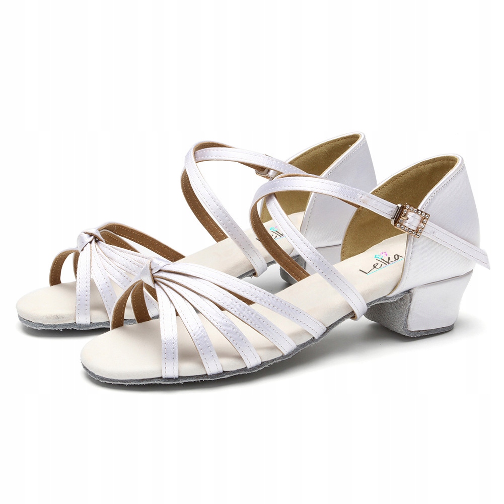 Buty Do Tańca Taneczne Dla Dzieci 3cm Białe Satyna