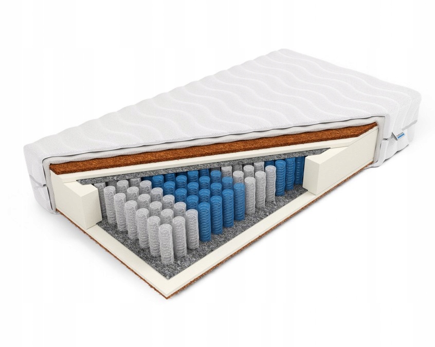 Materac 19 cm Sprężyny Pianka 2x Kokos 100x200 cm