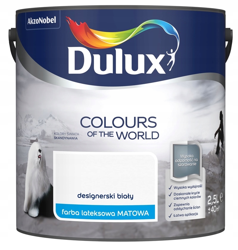 

Farba Dulux Świata- designerski biały, 2.5l