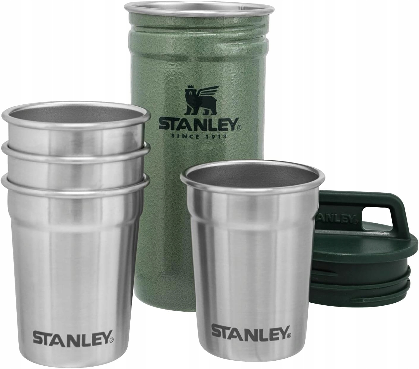 Skleničky ocelové V Pouzdru Stanley Adventure zelené 4 x 59 ml