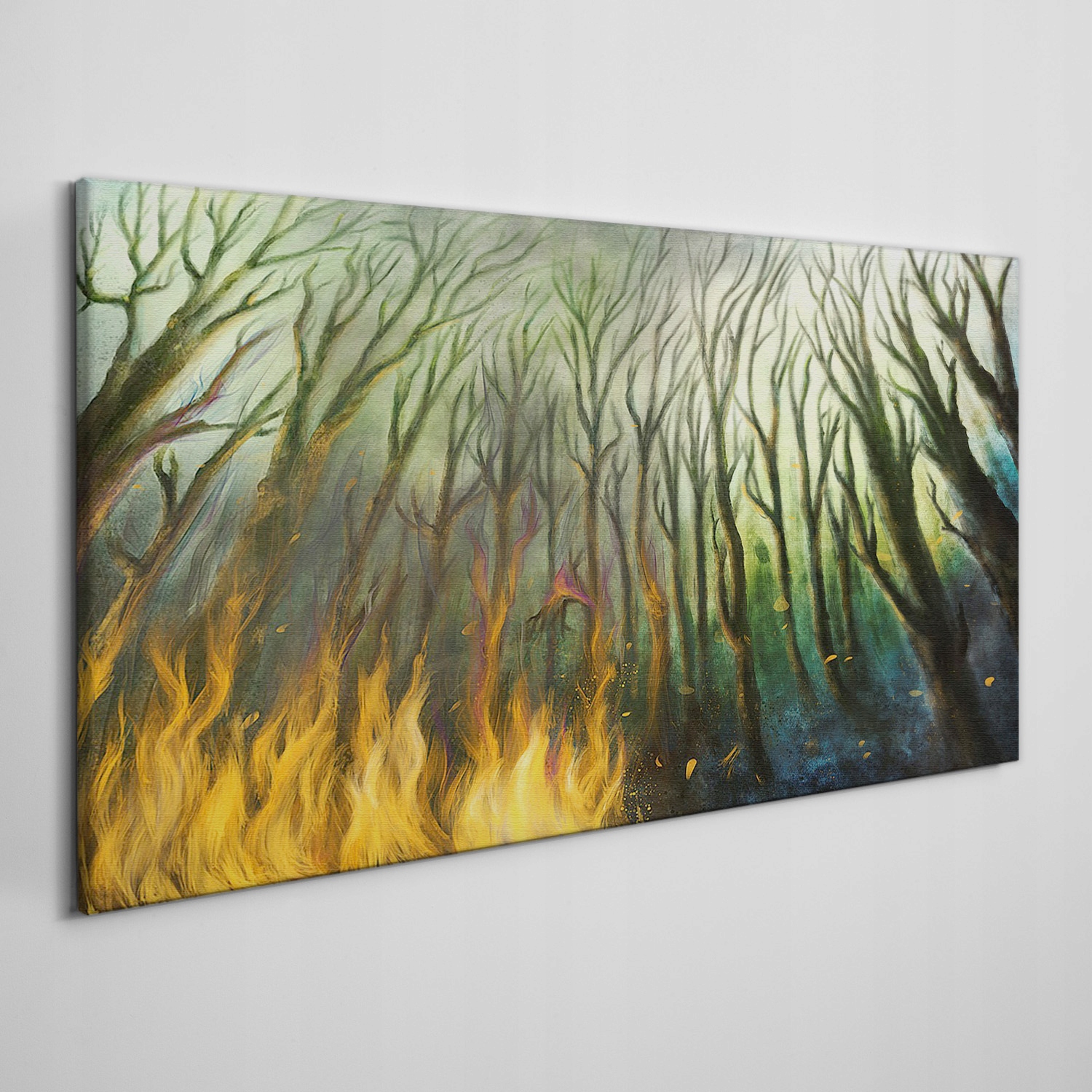 

Obraz na płótnie Malarstwo las drzewa ogień 120x60