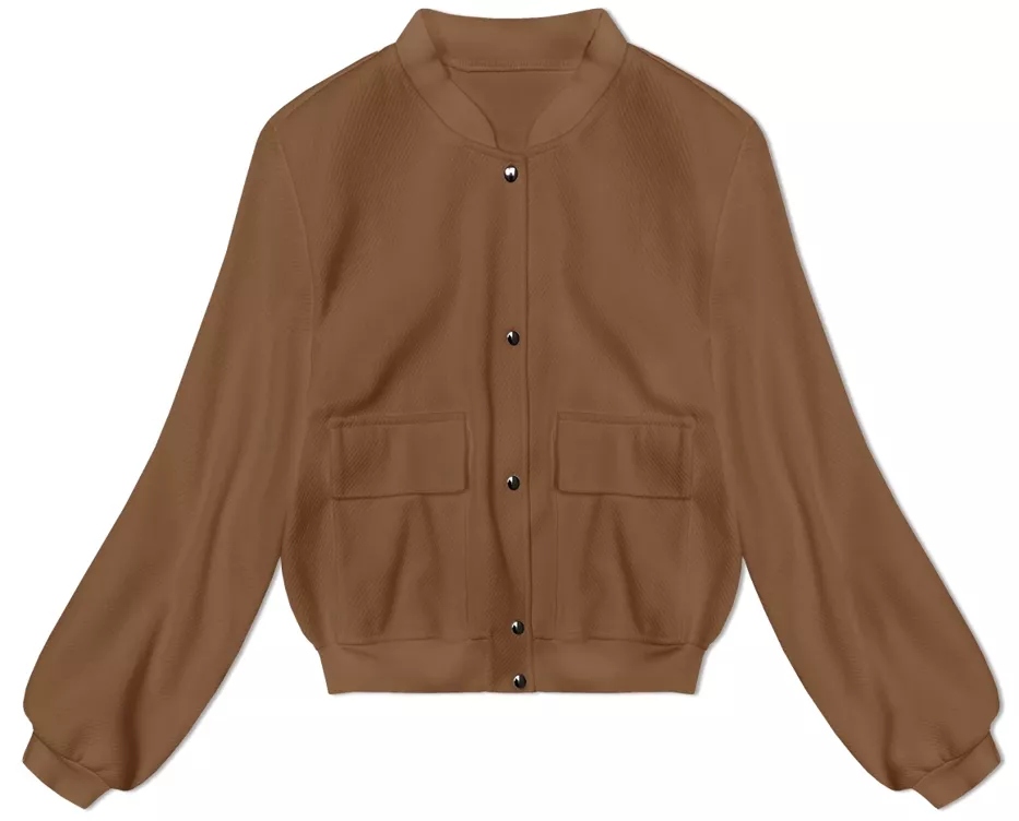 Dámská Bunda Bomber 15687 Karamel Univerzální