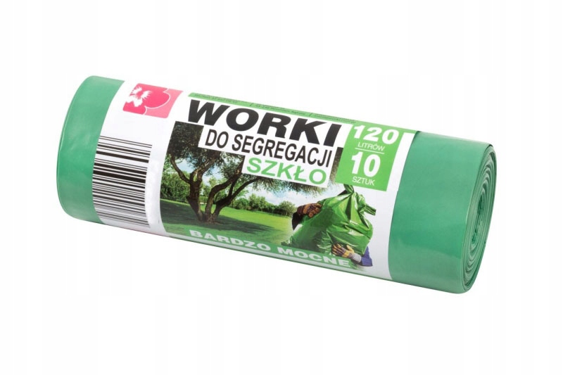 

Worki Segregacji Śmieci Zielone Szkło 120L 10szt