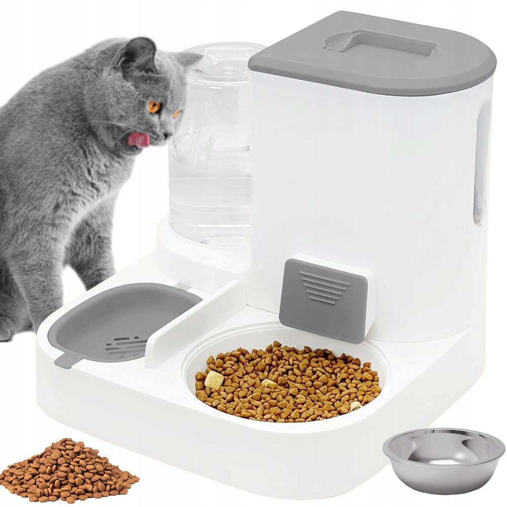Levně Výdejník Vody A Krmiva Miska Pro Kočky A Psa 2V1 Velká Kapacita 24.5*27*27 cm