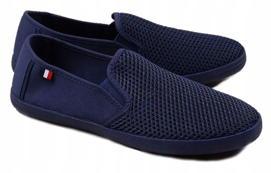 

Tenisówki Męskie Z Siatki Wsuwane Navy Trampki 46