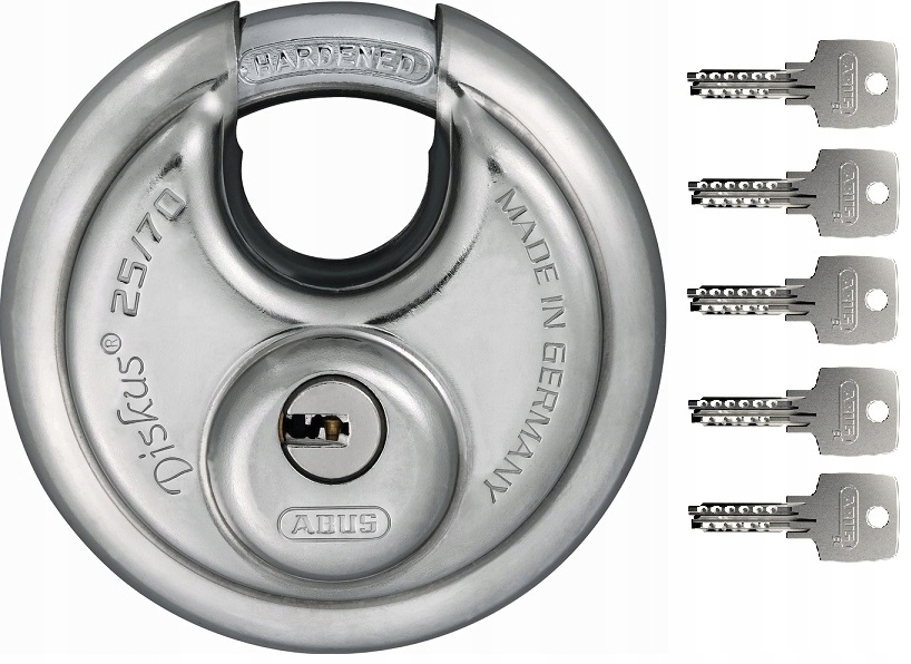 ABUS KŁÓDKA DISKUS 25/70 DO BRAM DRZWI GARAŻU 5KEY