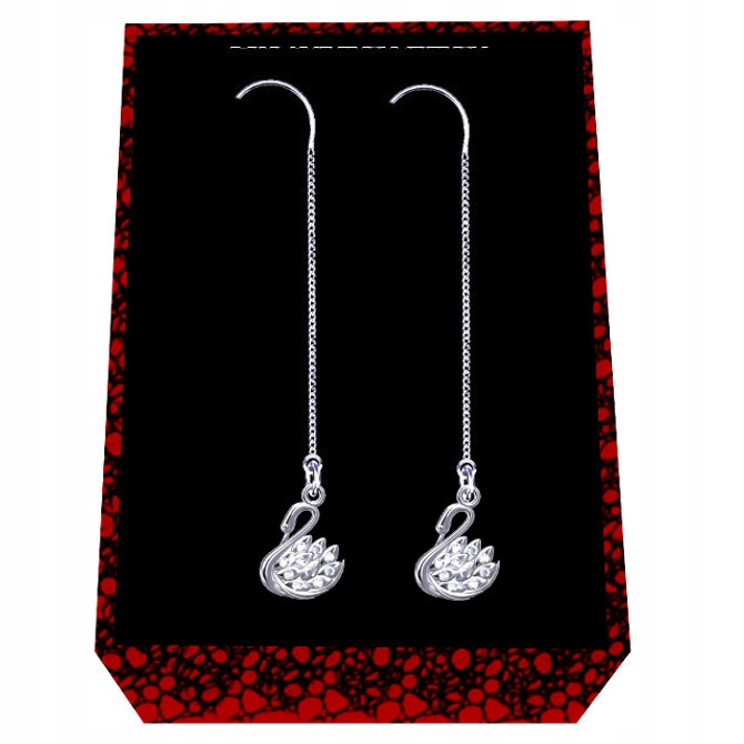 Pták Labuť Labutě Stříbrné náušnice provlékací provlékací stříbro 925
