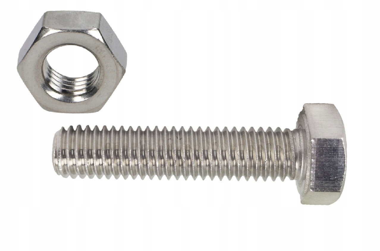Šestihranný Šroub M10x25 Din 933 Nerezová Matice A2 100 kusů