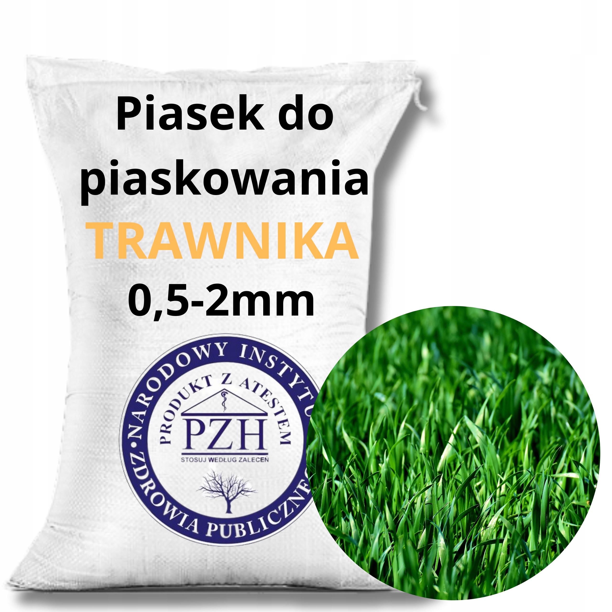 Piasek do piaskowania TRAWNIKA TRAWY biały suchy PIASKOWANIE AERACJA 20KG