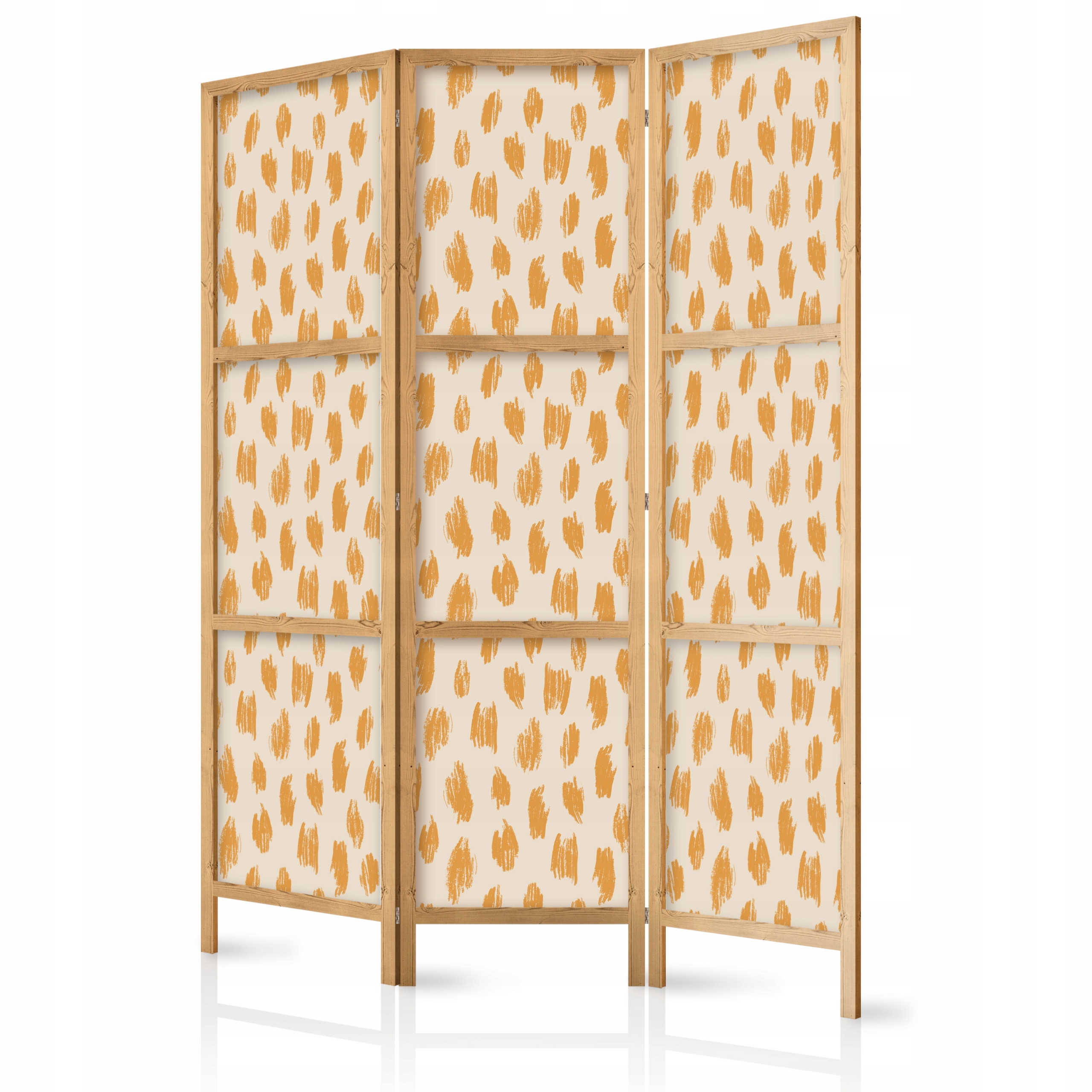 Paraván Japonský Panelový 3-DÍLNÝ Oranžové Puntíky Boho 135x172
