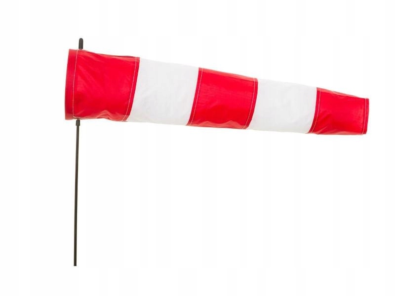 Rękaw wskaźnik wiatru Biało Czerwony Hq Windsock Airport 100cm