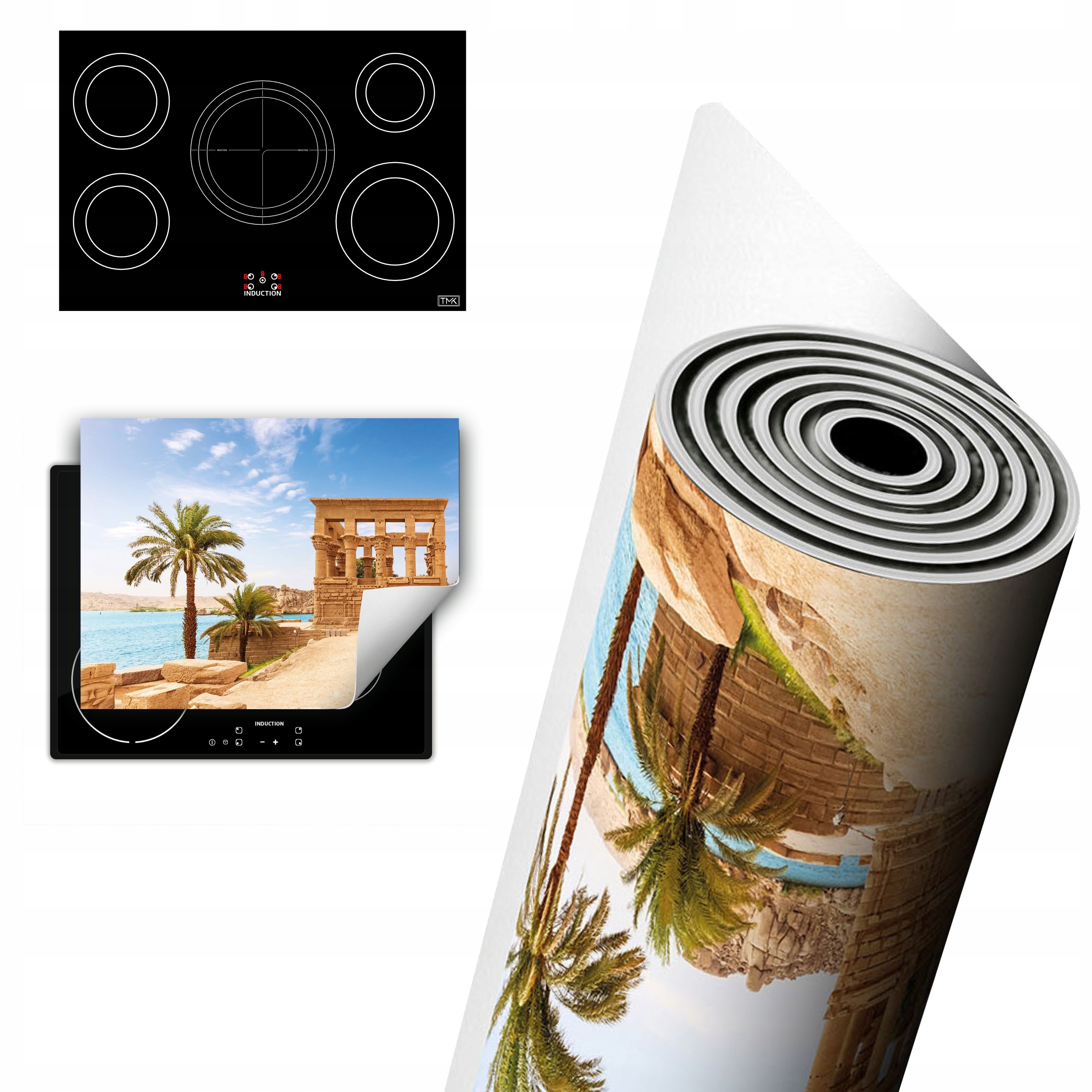 Vinylová Ochrana Na Indukci Desky 80x52 palmy krajina