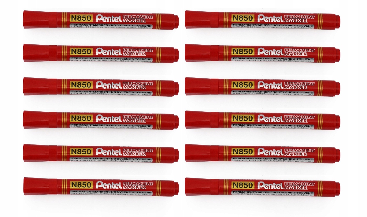 

Czerwony marker permanentny okrągły Pentel N850