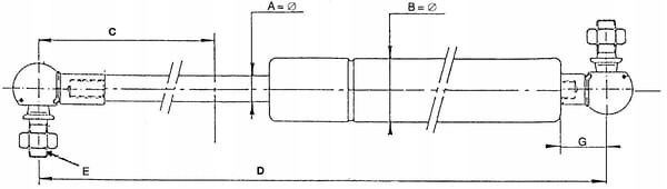 Sprężyna gazowa L485mm 500N Stabilus CA083763 Stab Kod producenta CA083763