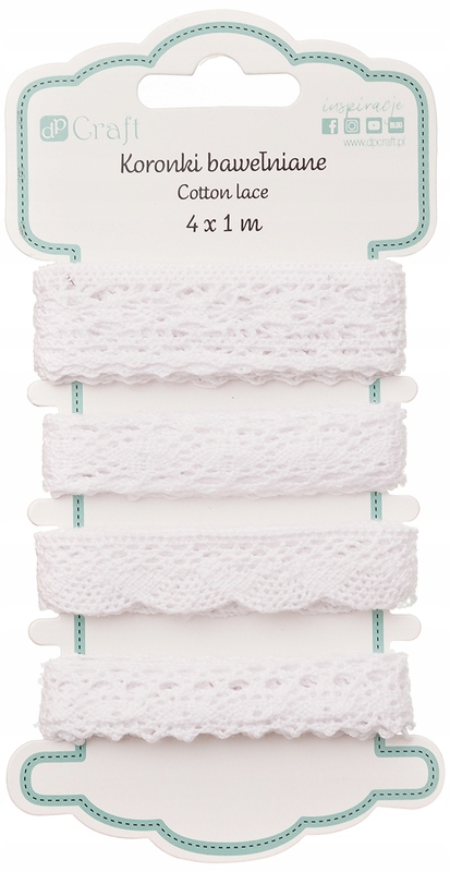 2x Bavlněné Krajky 4 X 1M Bridal White 7201