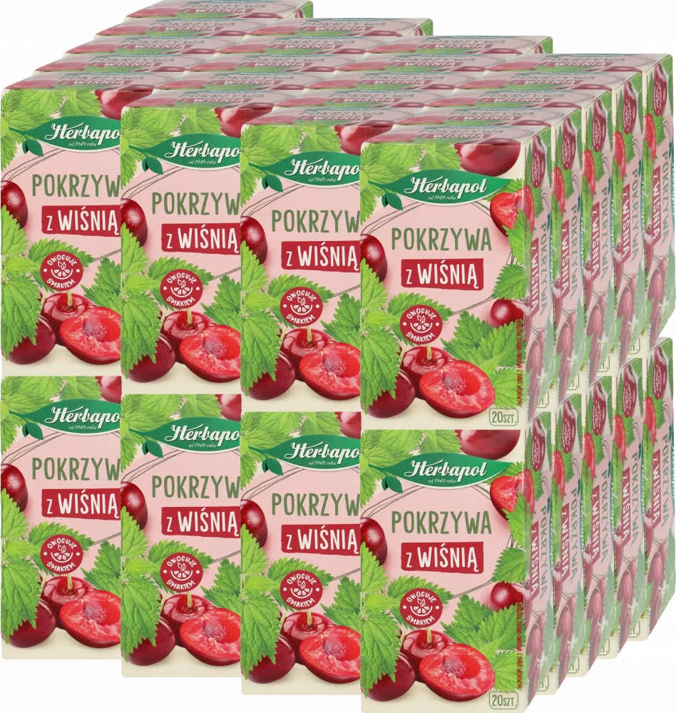 Pokrzywa Z Wiśnią Herbapol herbata herbatka Ziołowa owocowa 20 Saszetek x40