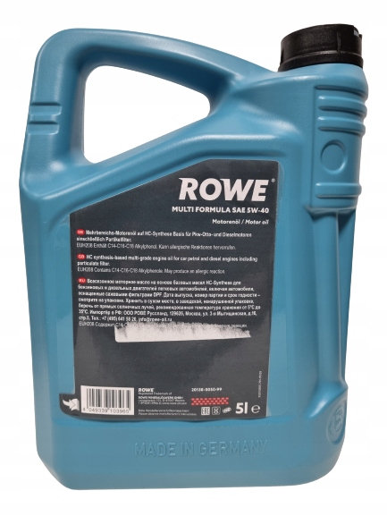 OLEJ ROWE HIGHTEC MULTI FORMULA 5W40 5W-40 6L Rodzaj półsyntetyczne